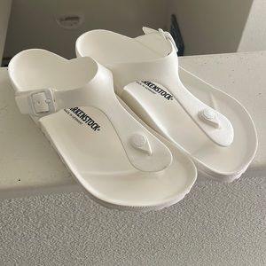 White Birkenstock Gizeh Sandals